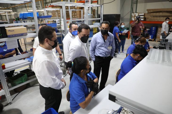 Inauguran nueva planta de la empresa Falco Electronics en Umán